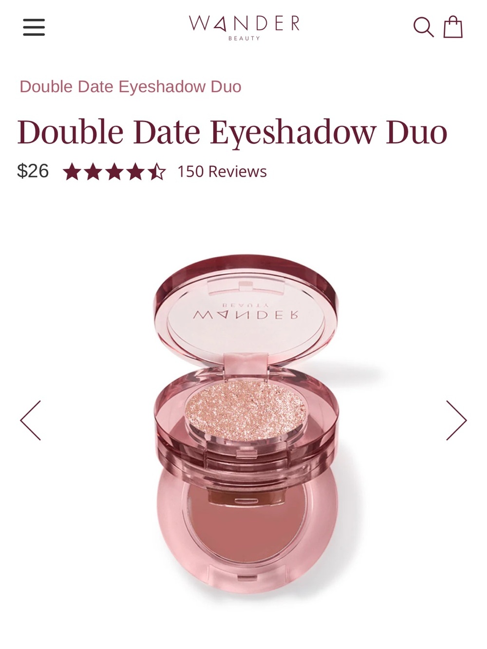 Wander Double Date Eyeshadow Duo — Eye Candy and Crush.